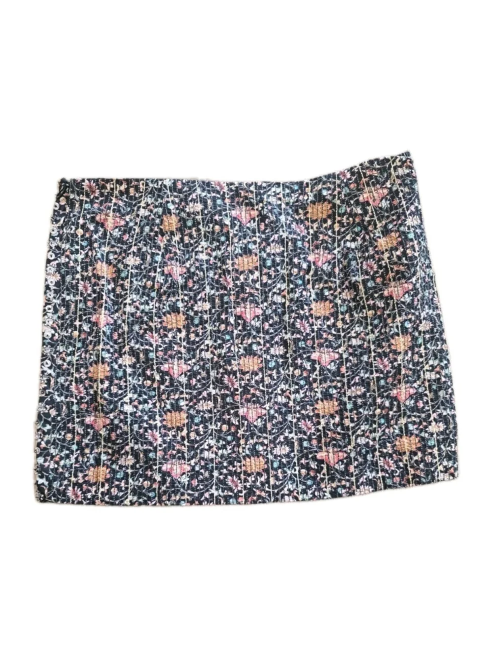Free People Embellished Floral Mini Skirt Sz XS NWT Beaded Sequin Boho Festival
